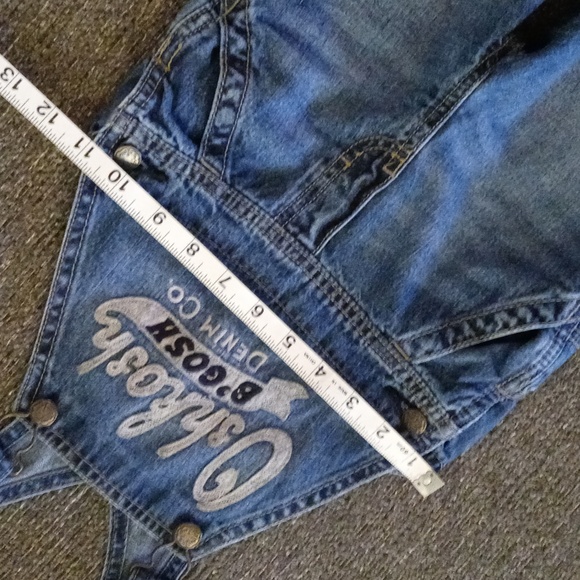 💙OshKosh B'gosh💙 - Blue/Gray Front Logo Denim Overalls - Picture 10 of 12